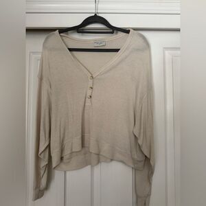 Oversized Cream long sleeve top